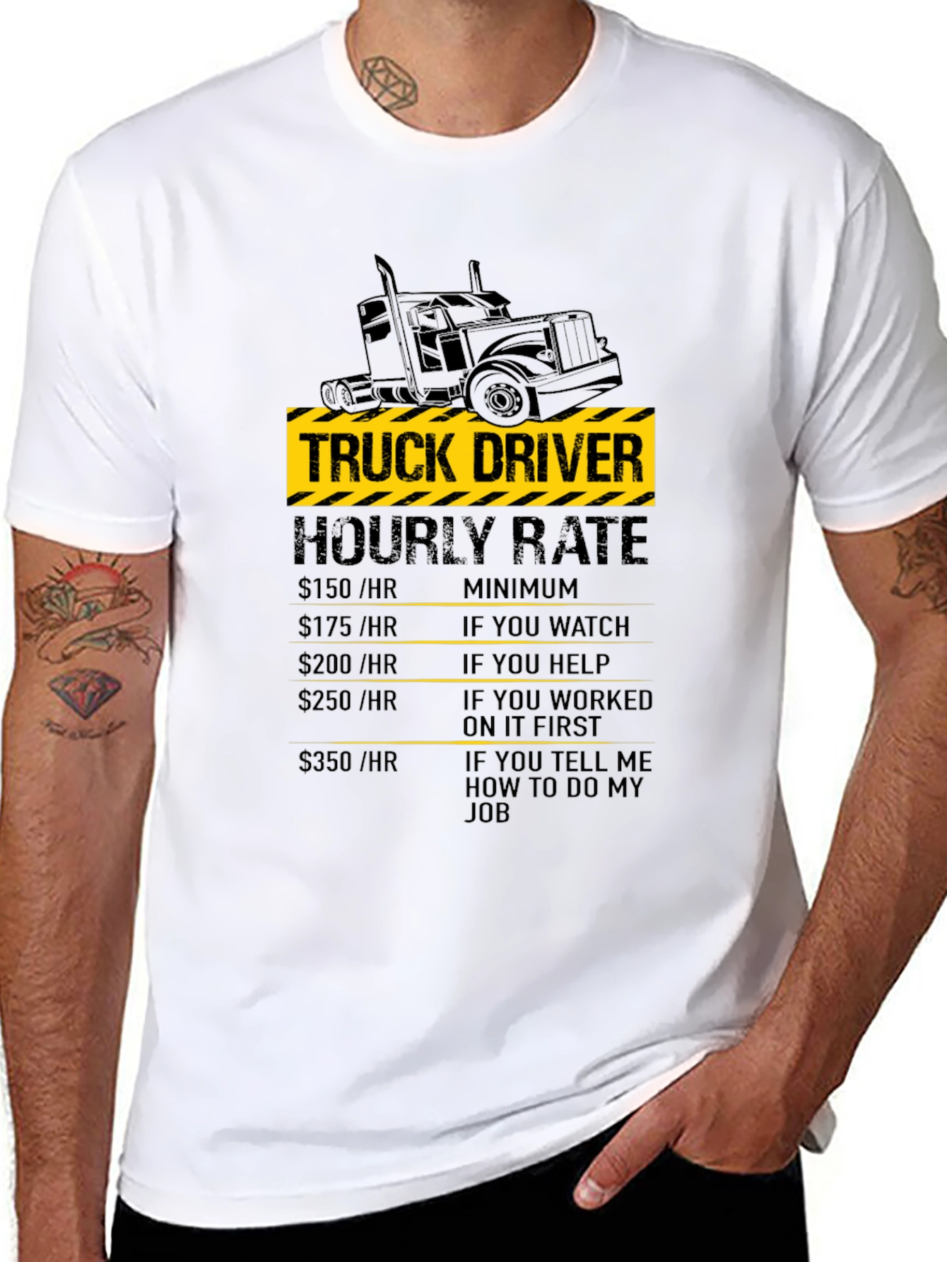 Truck Driver Hourly Rate Black T-Shirt