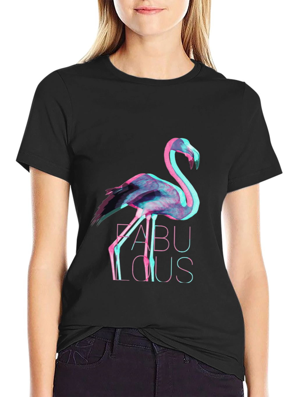 Trendy Flamingo Graphic Print T-Shirt