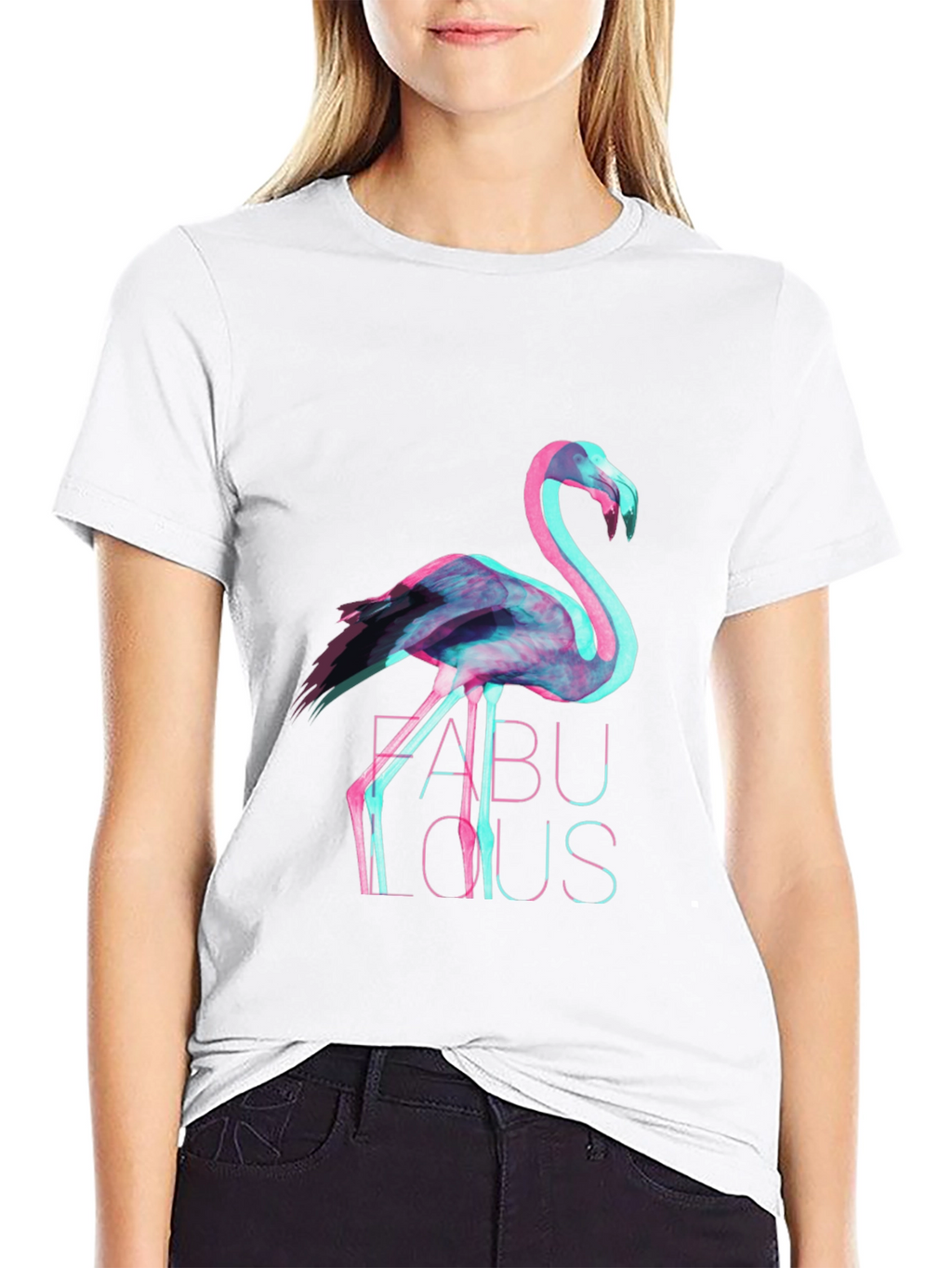 Trendy Flamingo Graphic Print T-Shirt