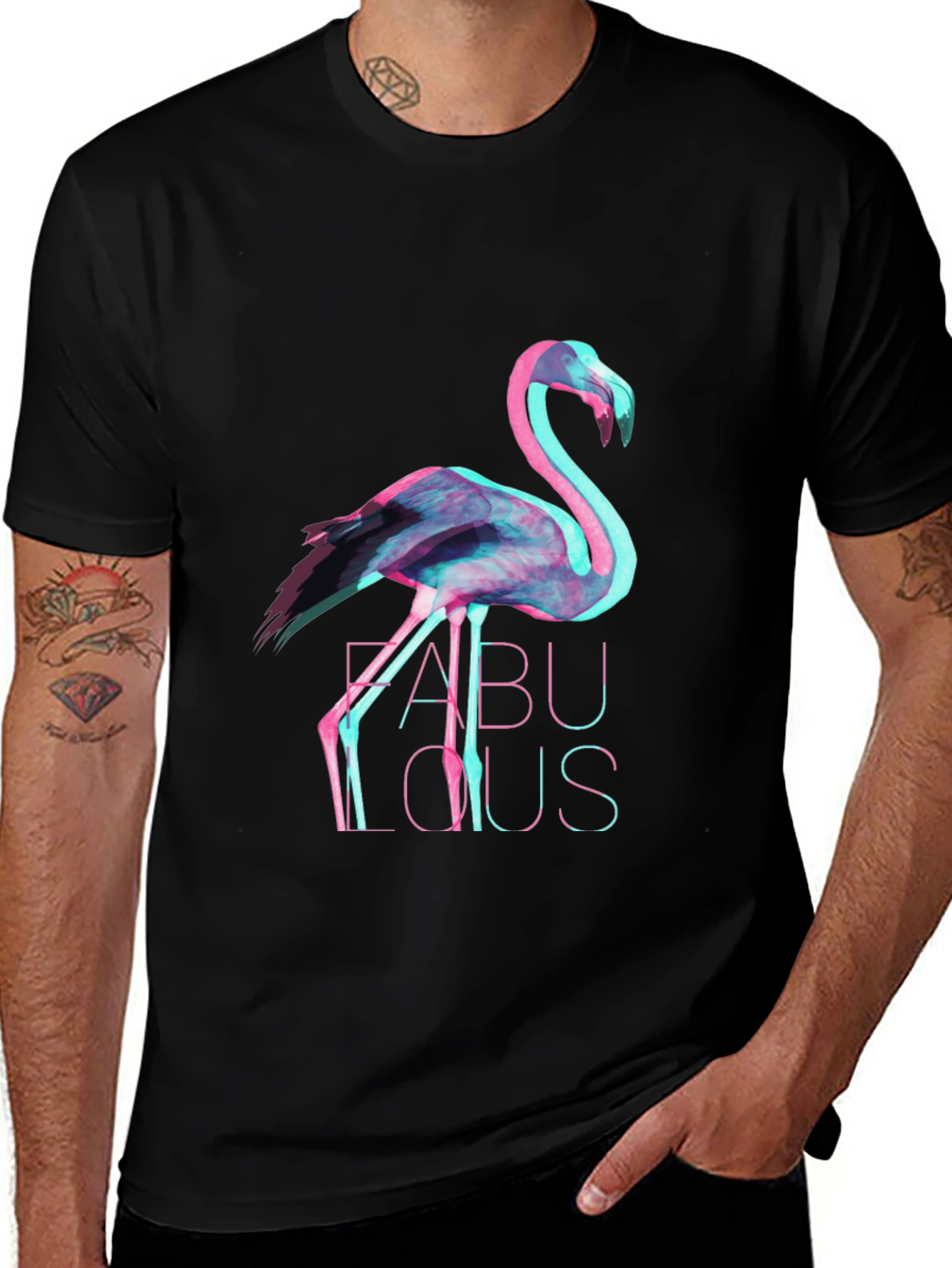 Trendy Flamingo Graphic Print T-Shirt
