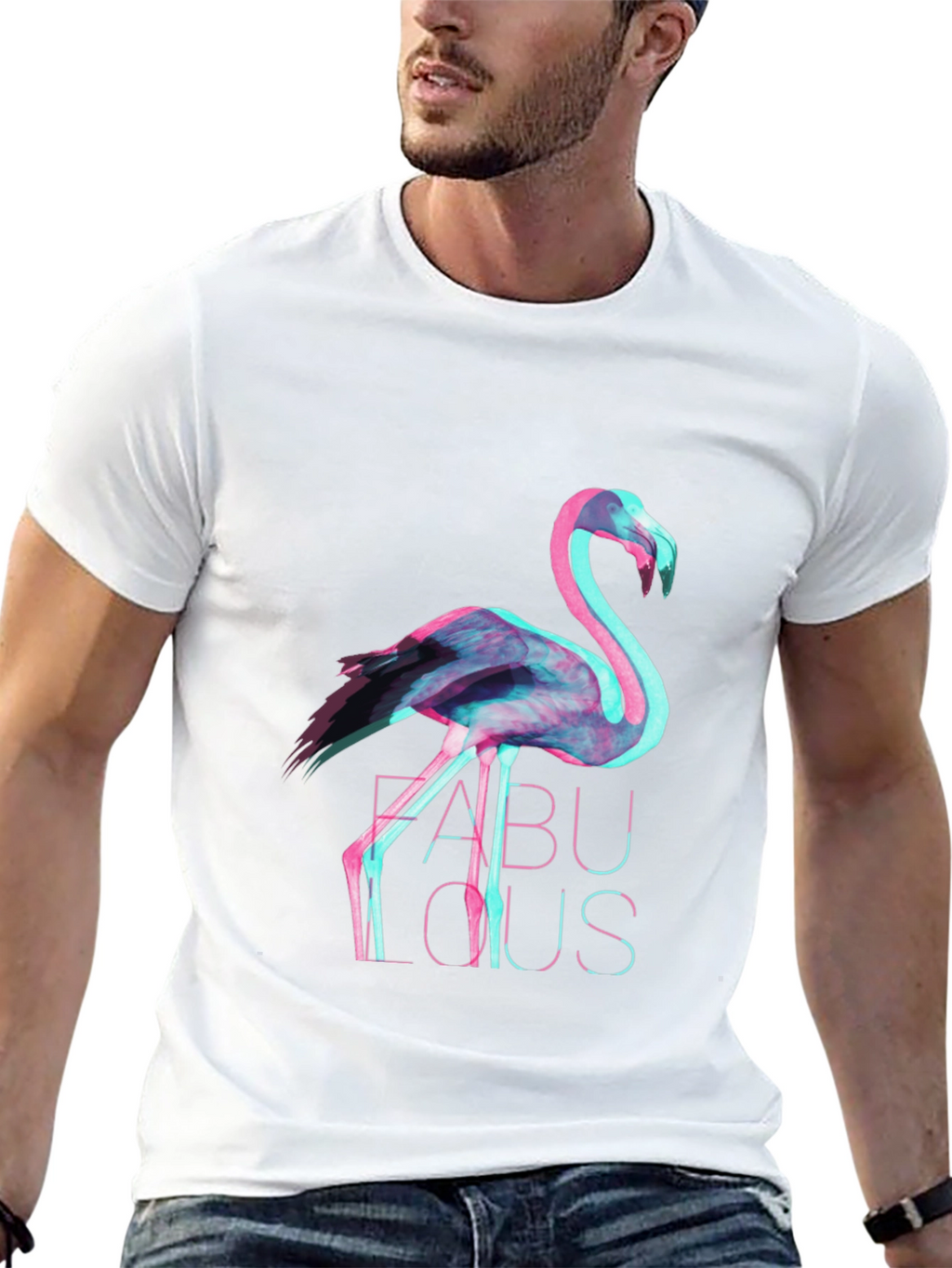 Trendy Flamingo Graphic Print T-Shirt