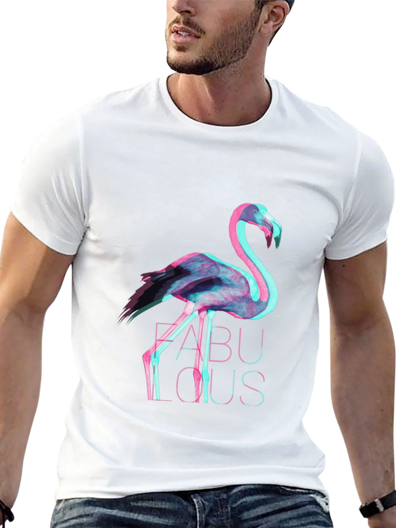 Trendy Flamingo Graphic Print T-Shirt