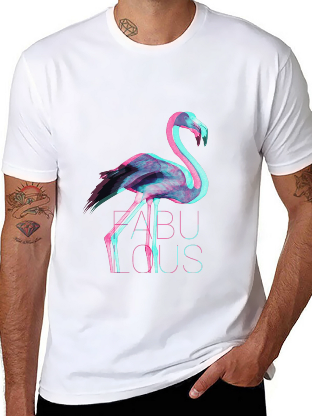 Trendy Flamingo Graphic Print T-Shirt