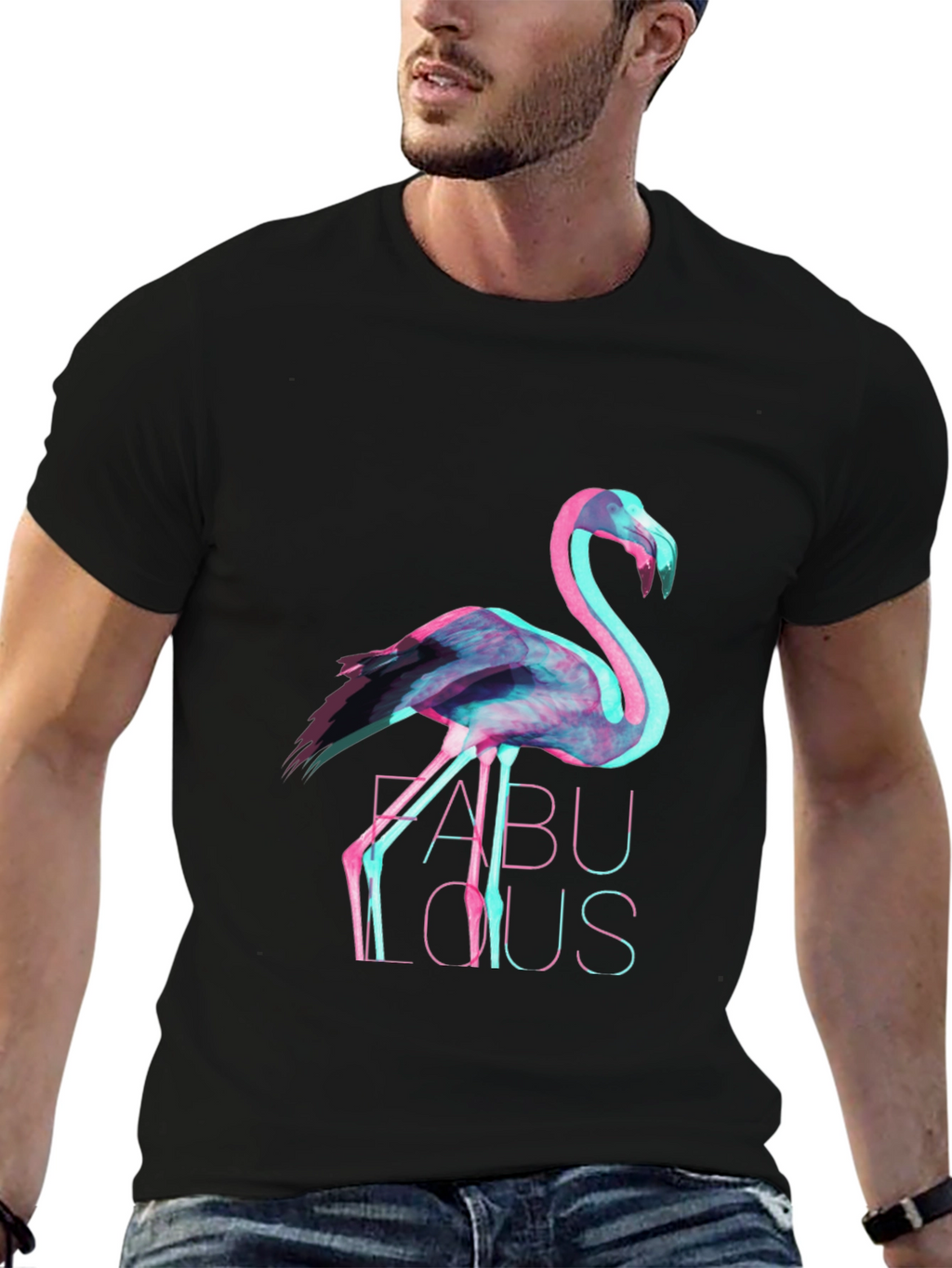Trendy Flamingo Graphic Print T-Shirt