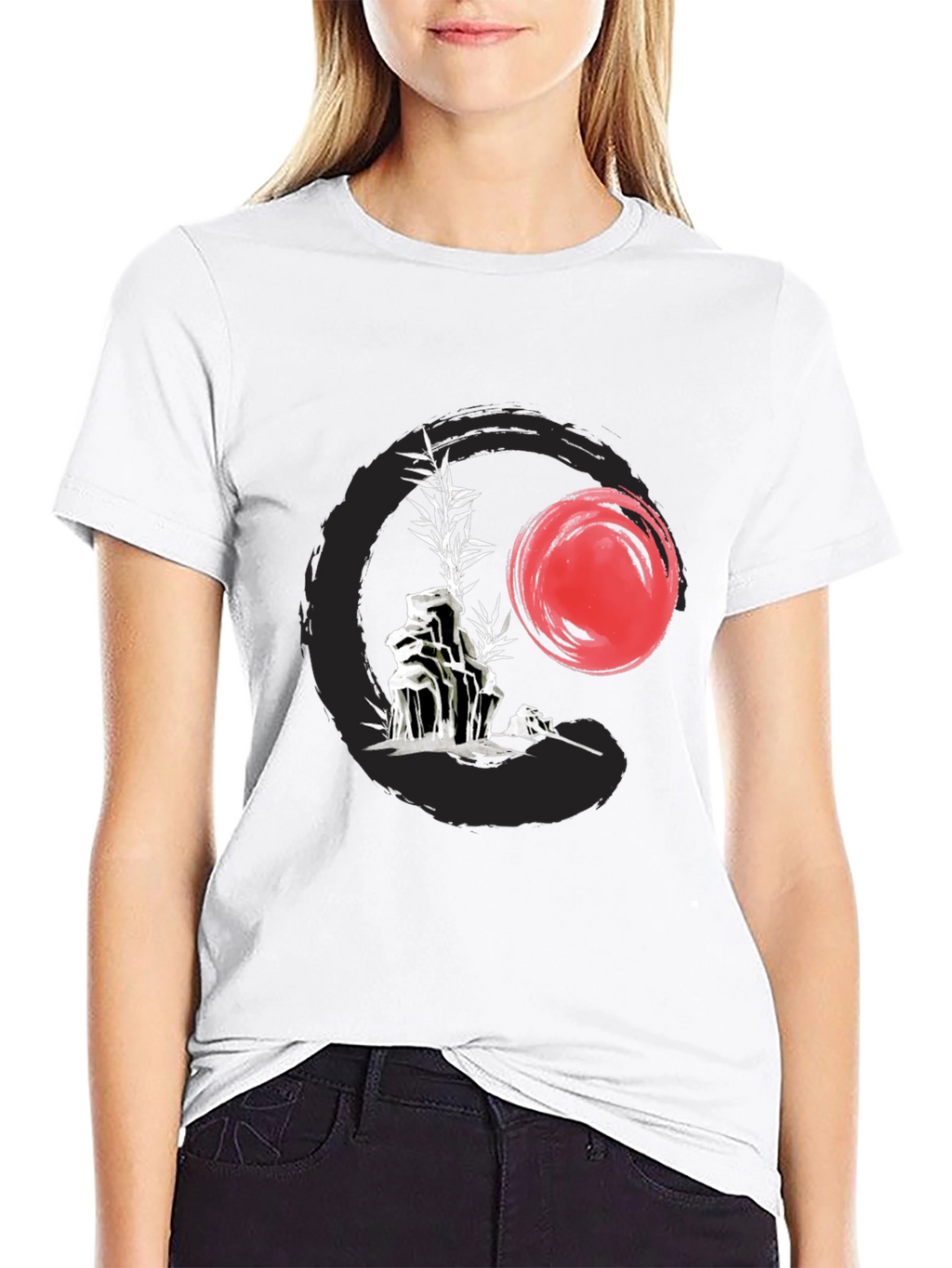 Zen Style Graphic Tee - Rock Garden & Sunset