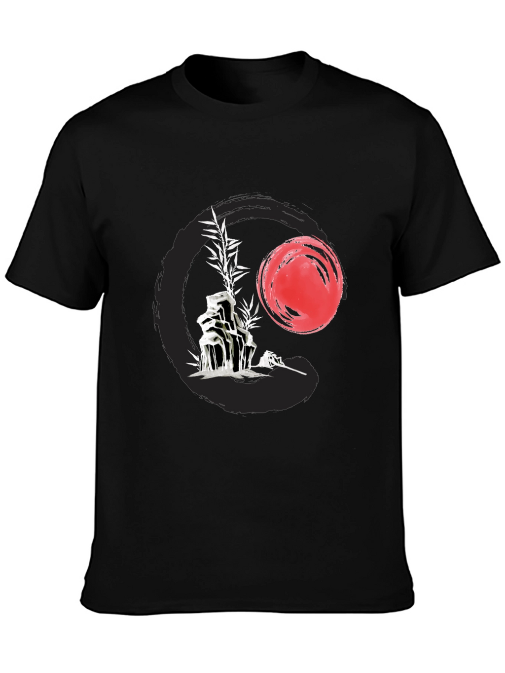 Zen Style Graphic Tee - Rock Garden & Sunset