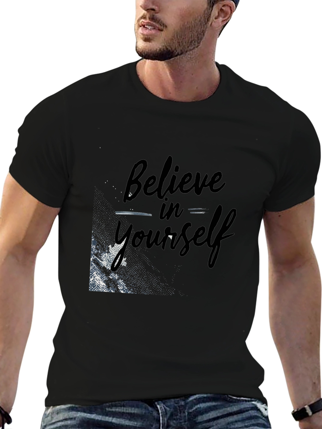 Believe in Yourself Black Graphic Tee