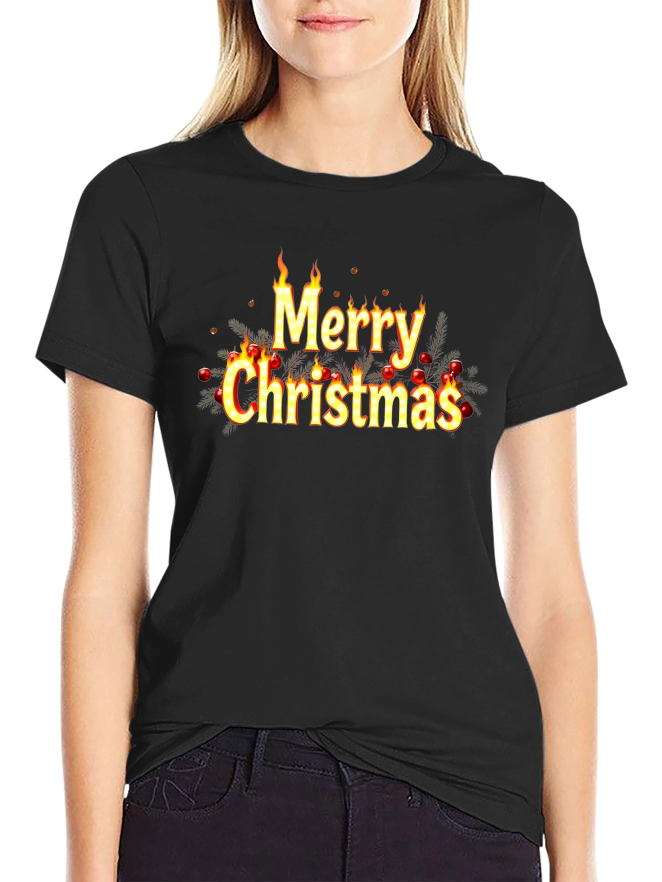 Festive Merry Christmas Graphic Tee - Holiday Style!