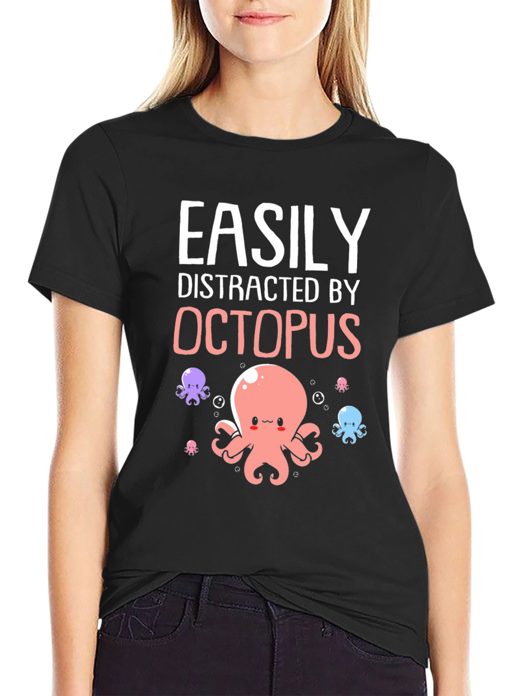 Easily Distracted By Octopus Graphic T-Shirt