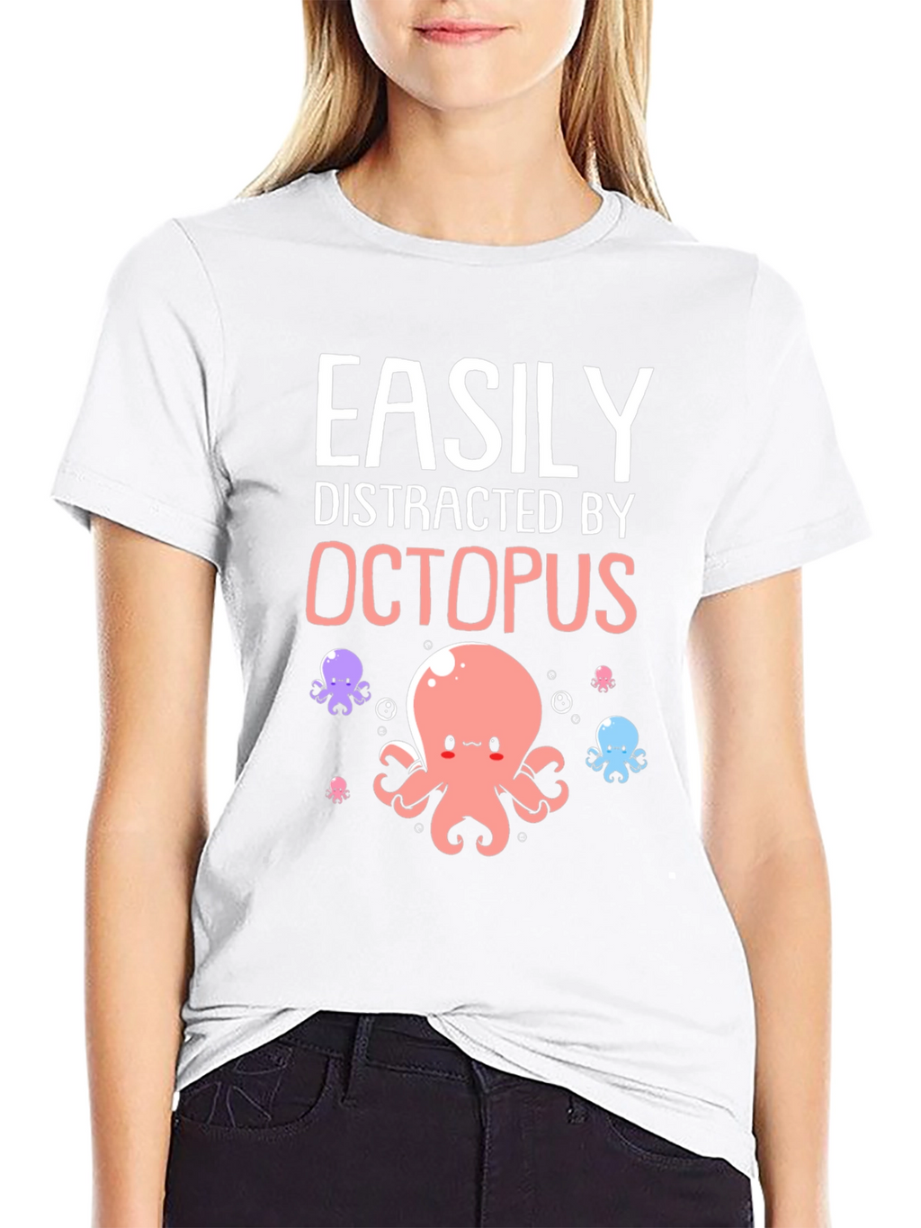 Easily Distracted By Octopus Graphic T-Shirt
