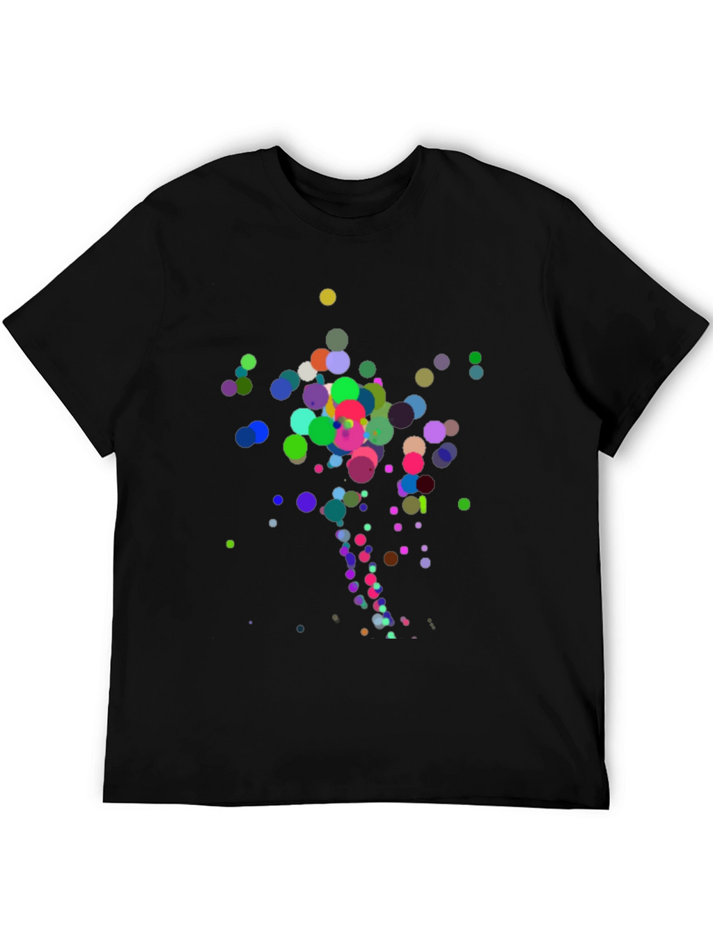 Abstract Polka Dot Design Black T-Shirt