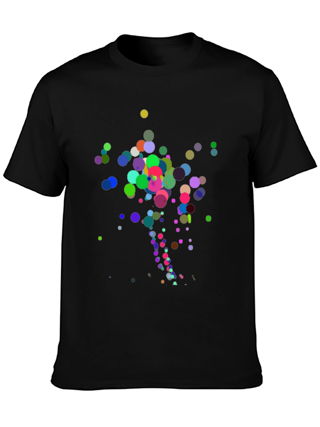 Abstract Polka Dot Design Black T-Shirt
