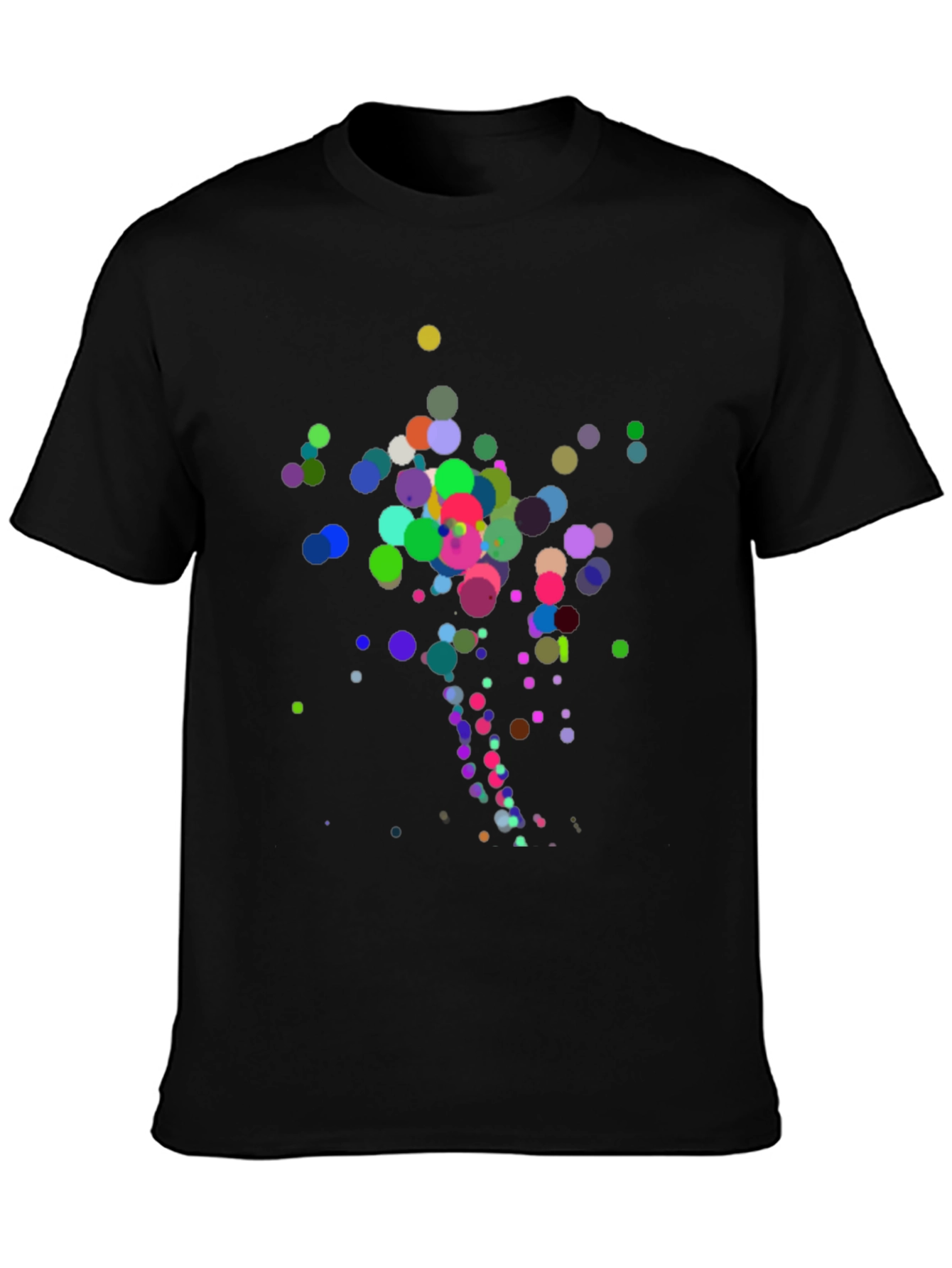 Abstract Polka Dot Design Black T-Shirt