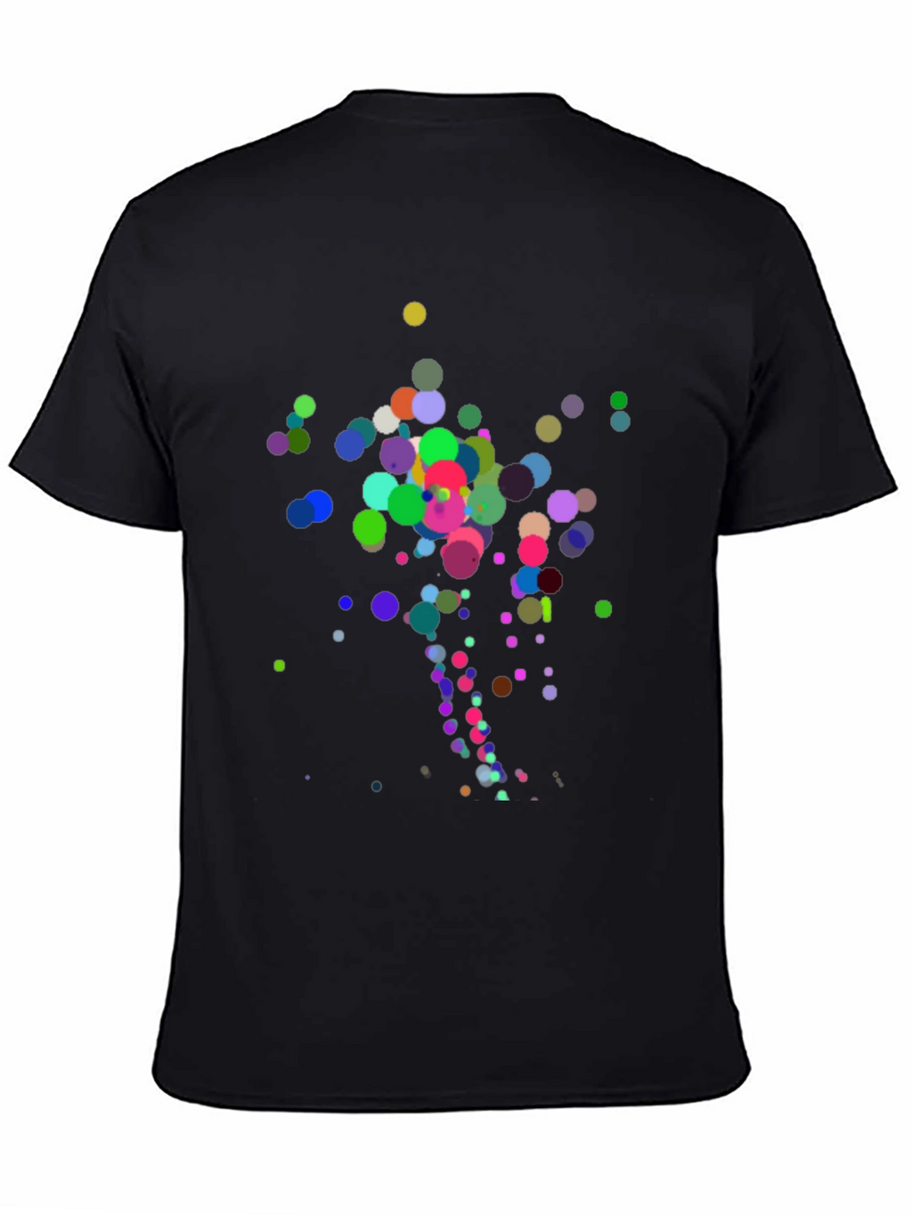 Abstract Polka Dot Design Black T-Shirt