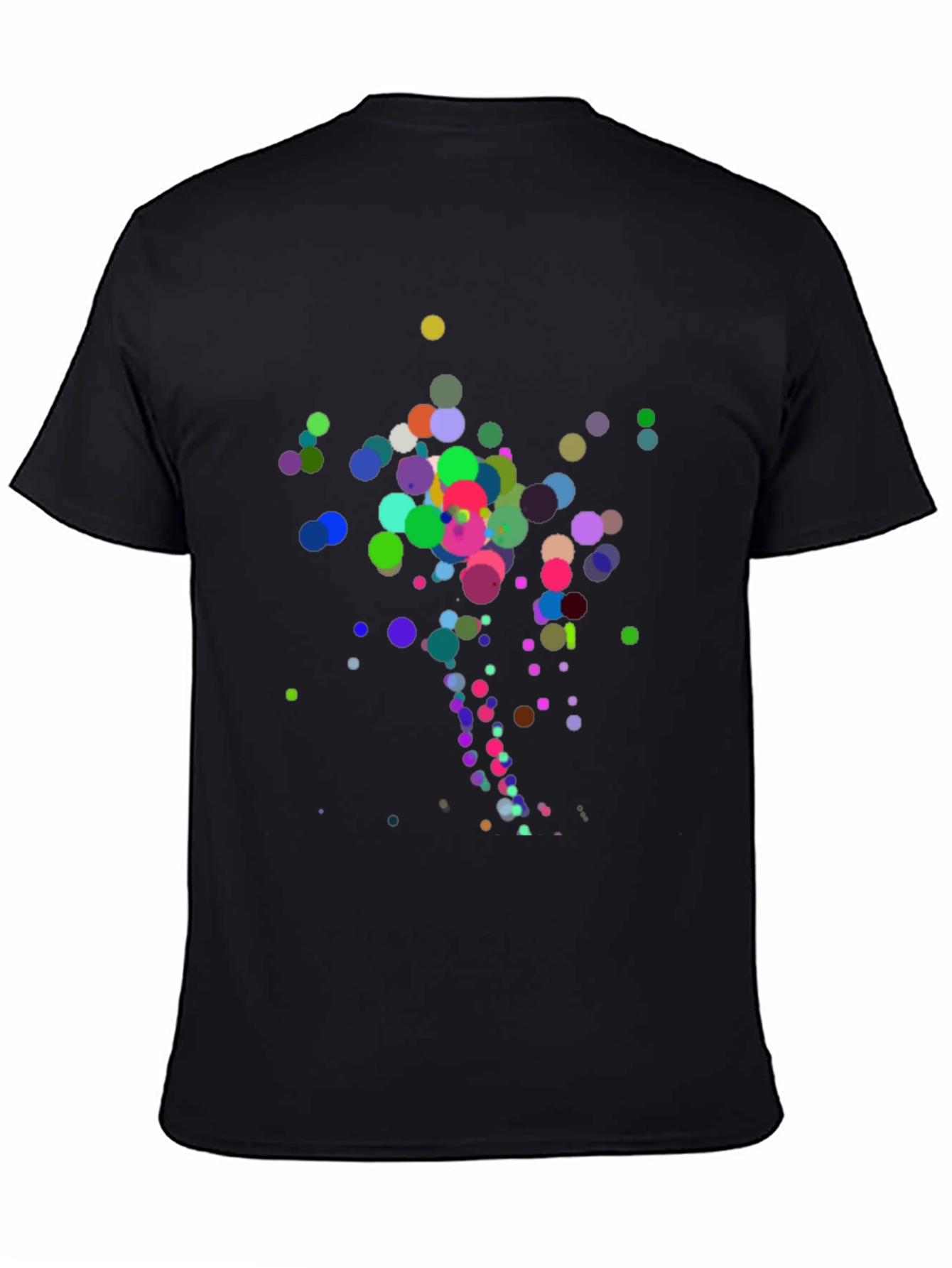Abstract Polka Dot Design Black T-Shirt