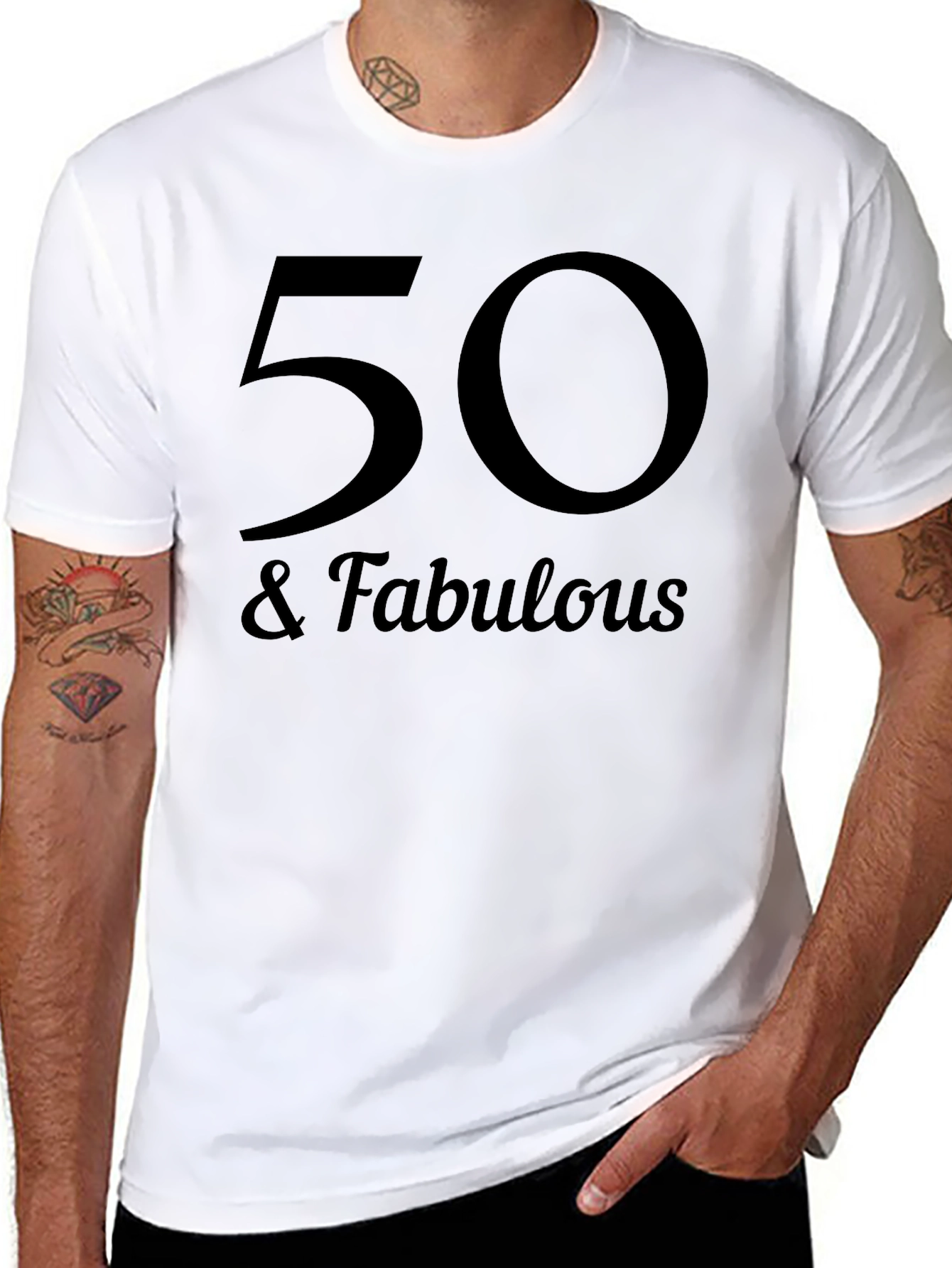 50 & Fabulous Black T-Shirt