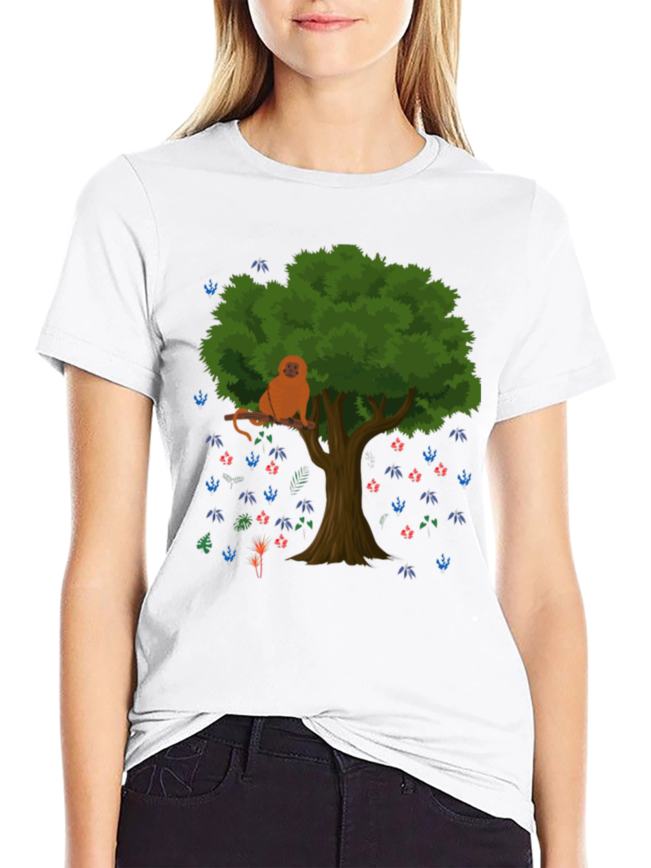 Monkey in Tree Graphic T-Shirt