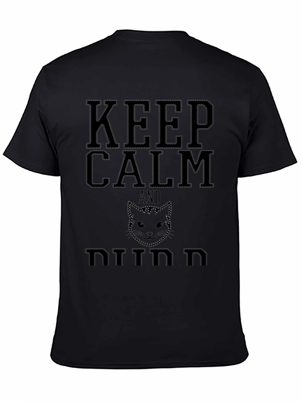 Keep Calm and Kitten On Black Tee