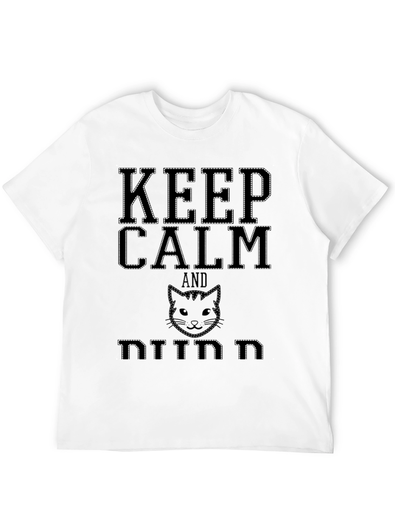 Keep Calm and Kitten On Black Tee