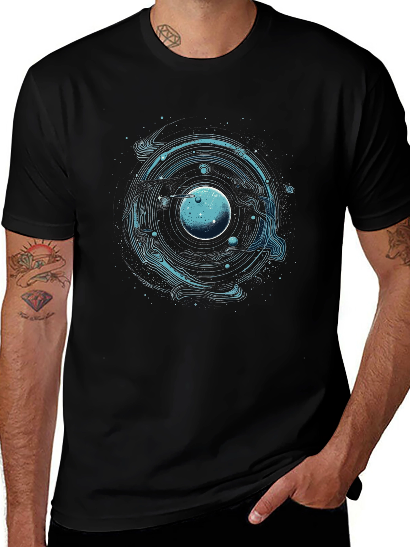 Cosmic Orbit Black T-Shirt