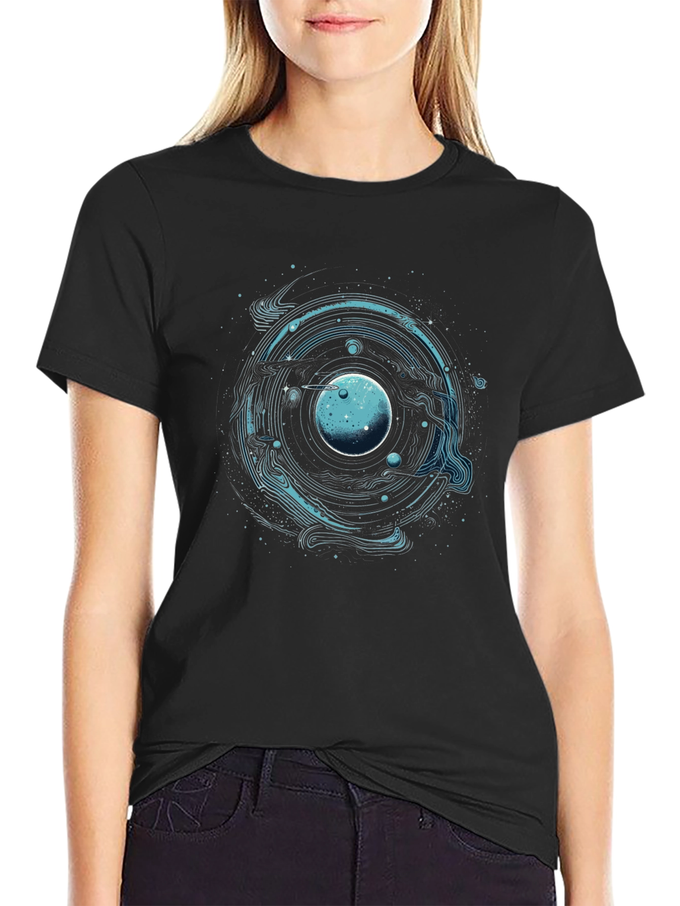 Cosmic Orbit Black T-Shirt