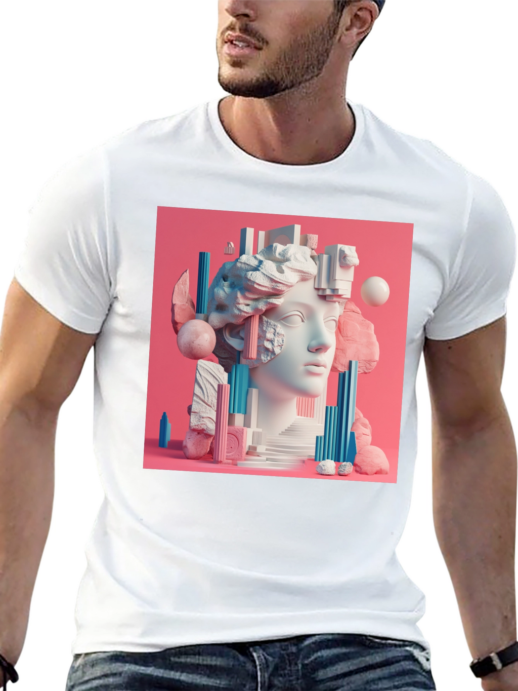 Abstract Sculpture Graphic T-Shirt