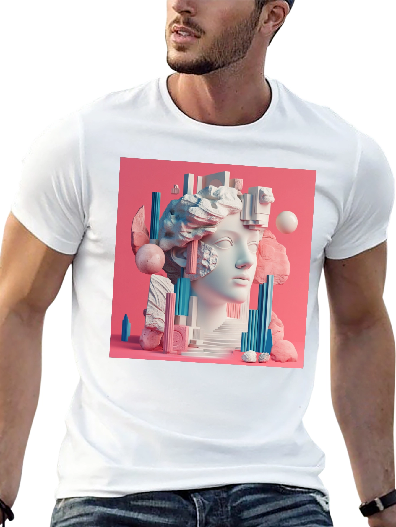Abstract Sculpture Graphic T-Shirt