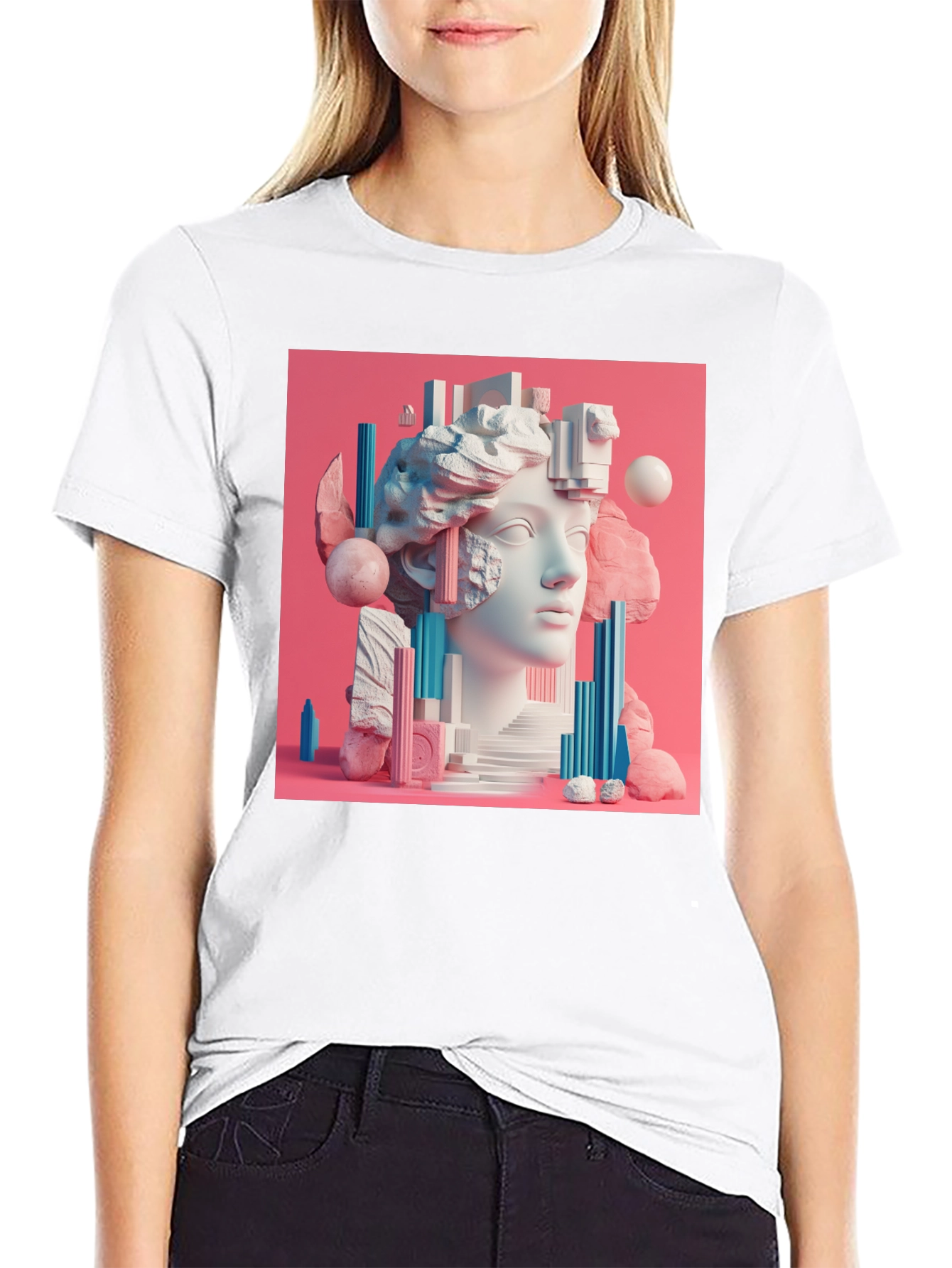Abstract Sculpture Graphic T-Shirt
