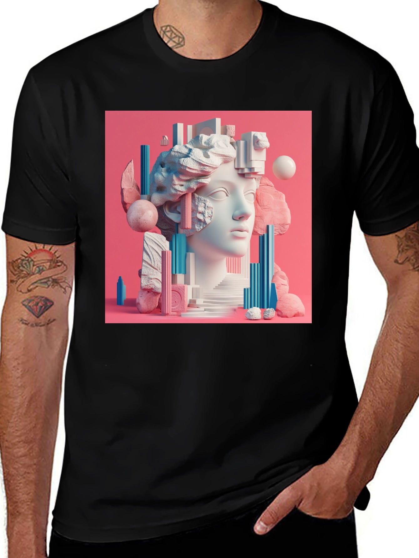 Abstract Sculpture Graphic T-Shirt
