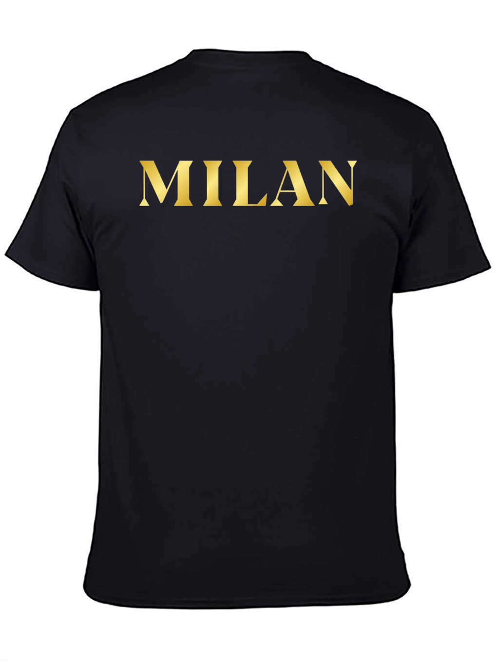 Milan Gold Print Black T-Shirt