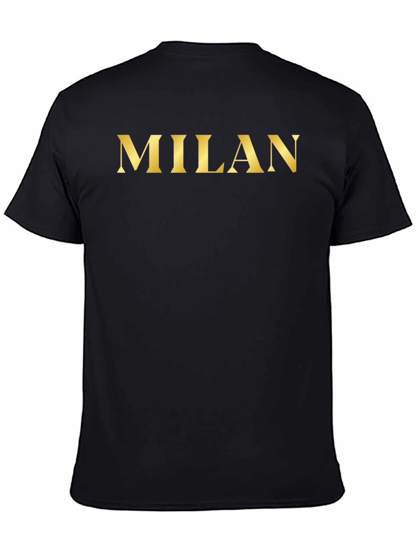 Milan Gold Print Black T-Shirt