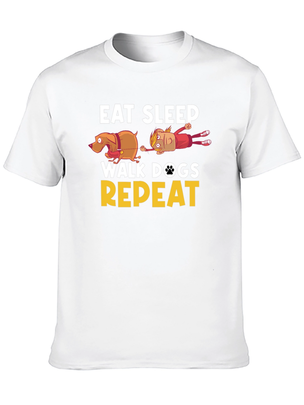 Eat Sleep Walk Dogs Repeat Funny T-Shirt