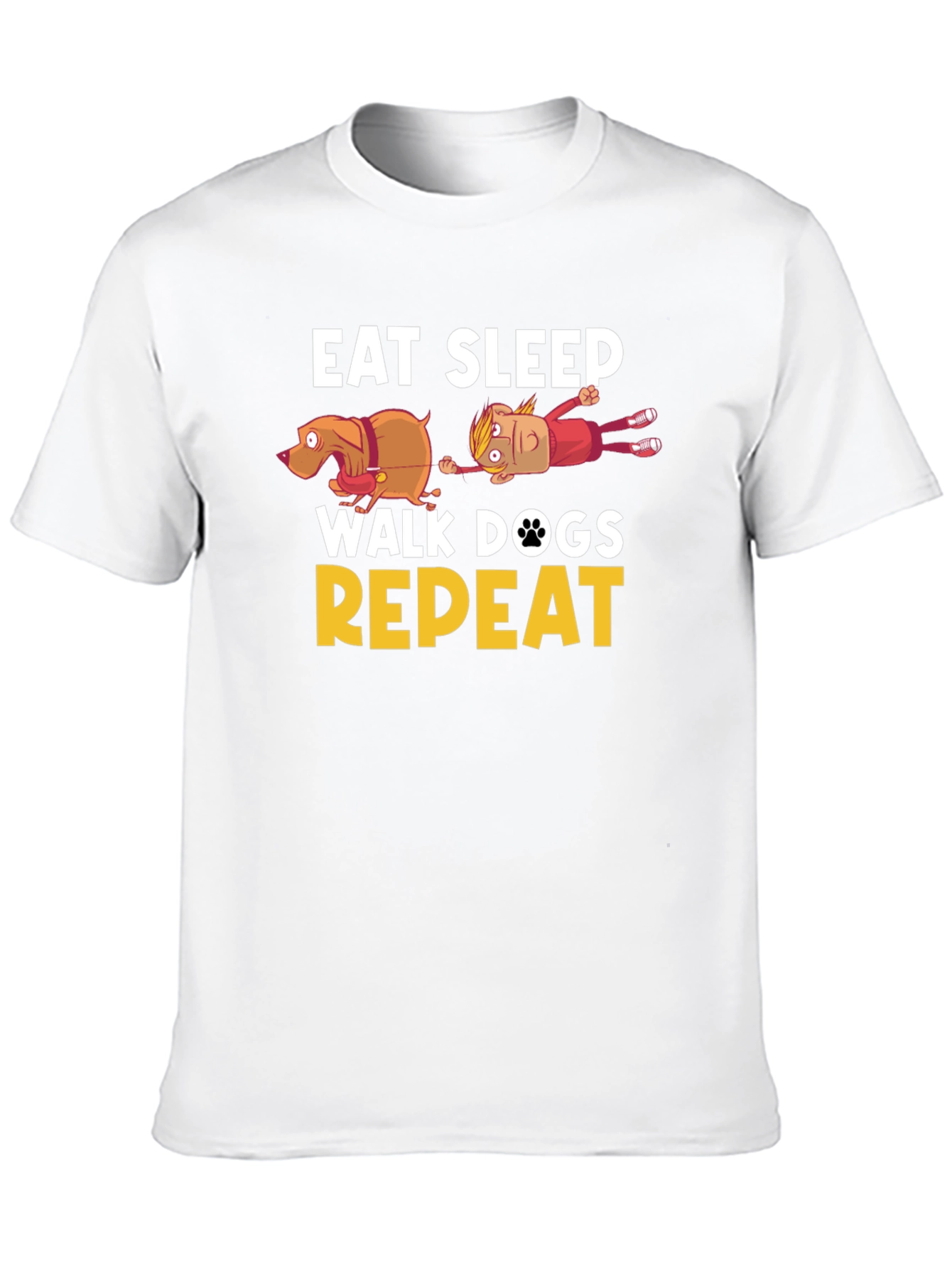 Eat Sleep Walk Dogs Repeat Funny T-Shirt