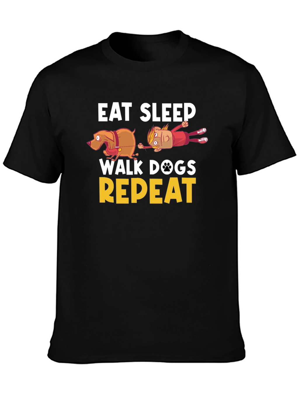 Eat Sleep Walk Dogs Repeat Funny T-Shirt