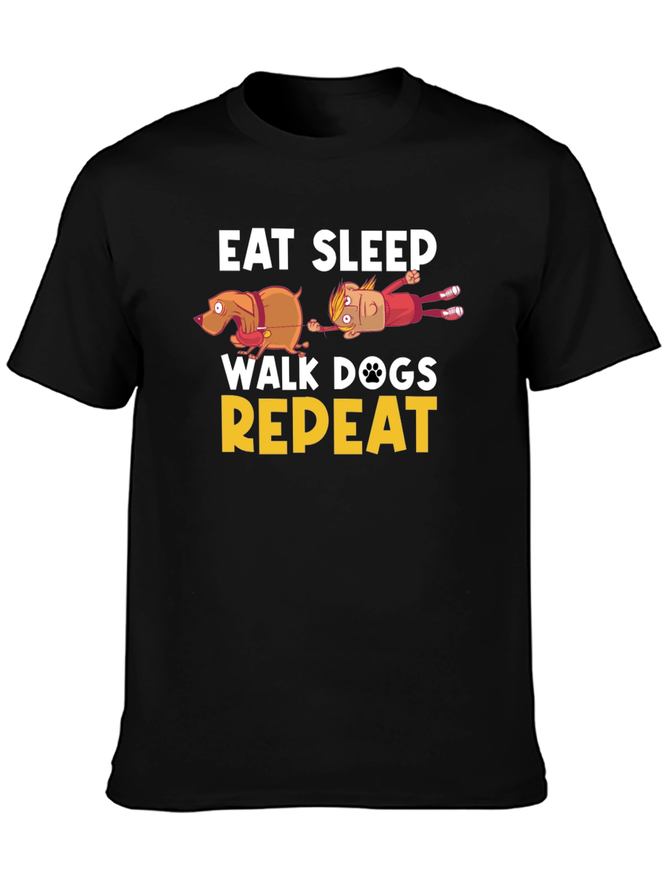 Eat Sleep Walk Dogs Repeat Funny T-Shirt