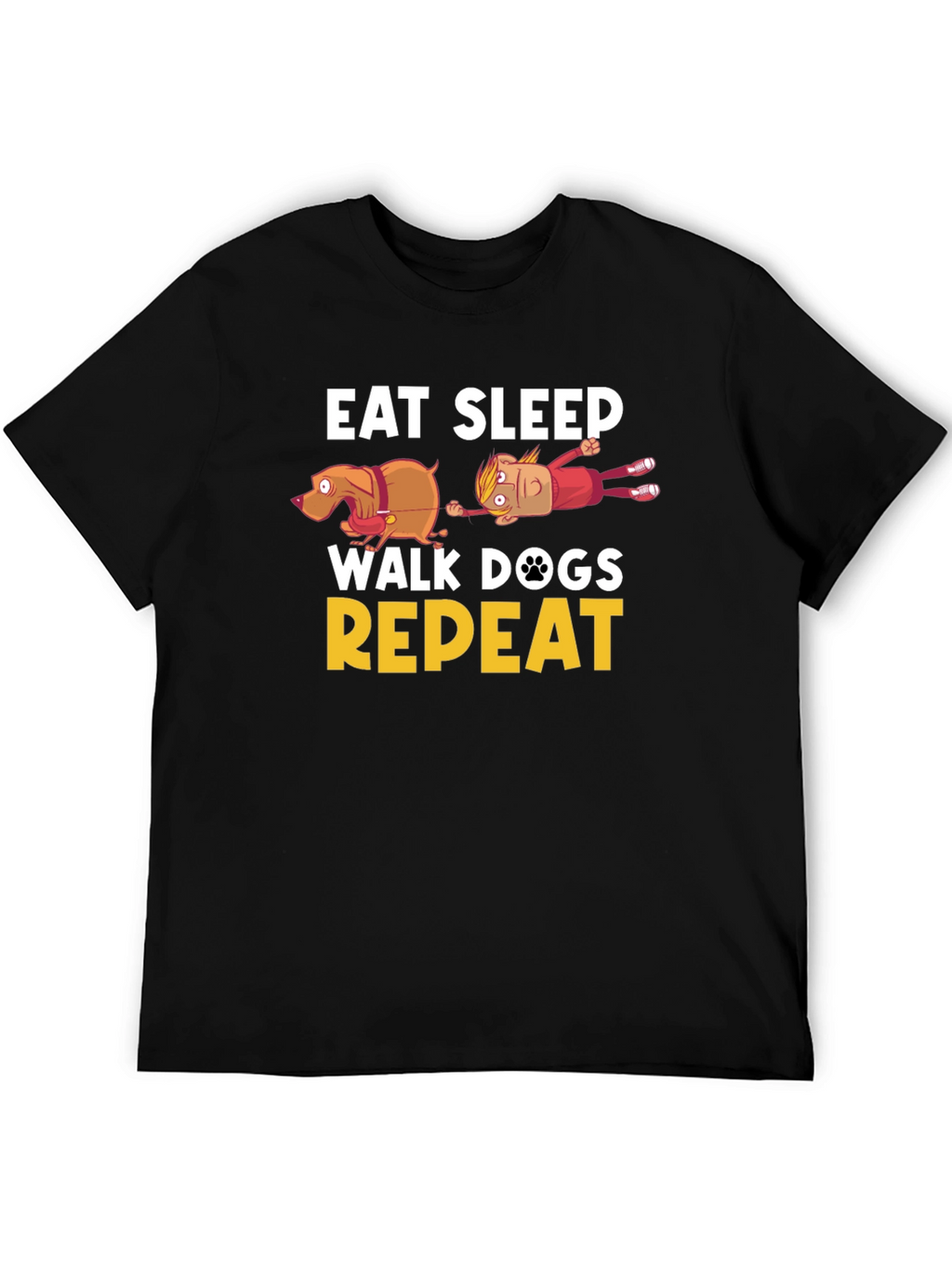 Eat Sleep Walk Dogs Repeat Funny T-Shirt