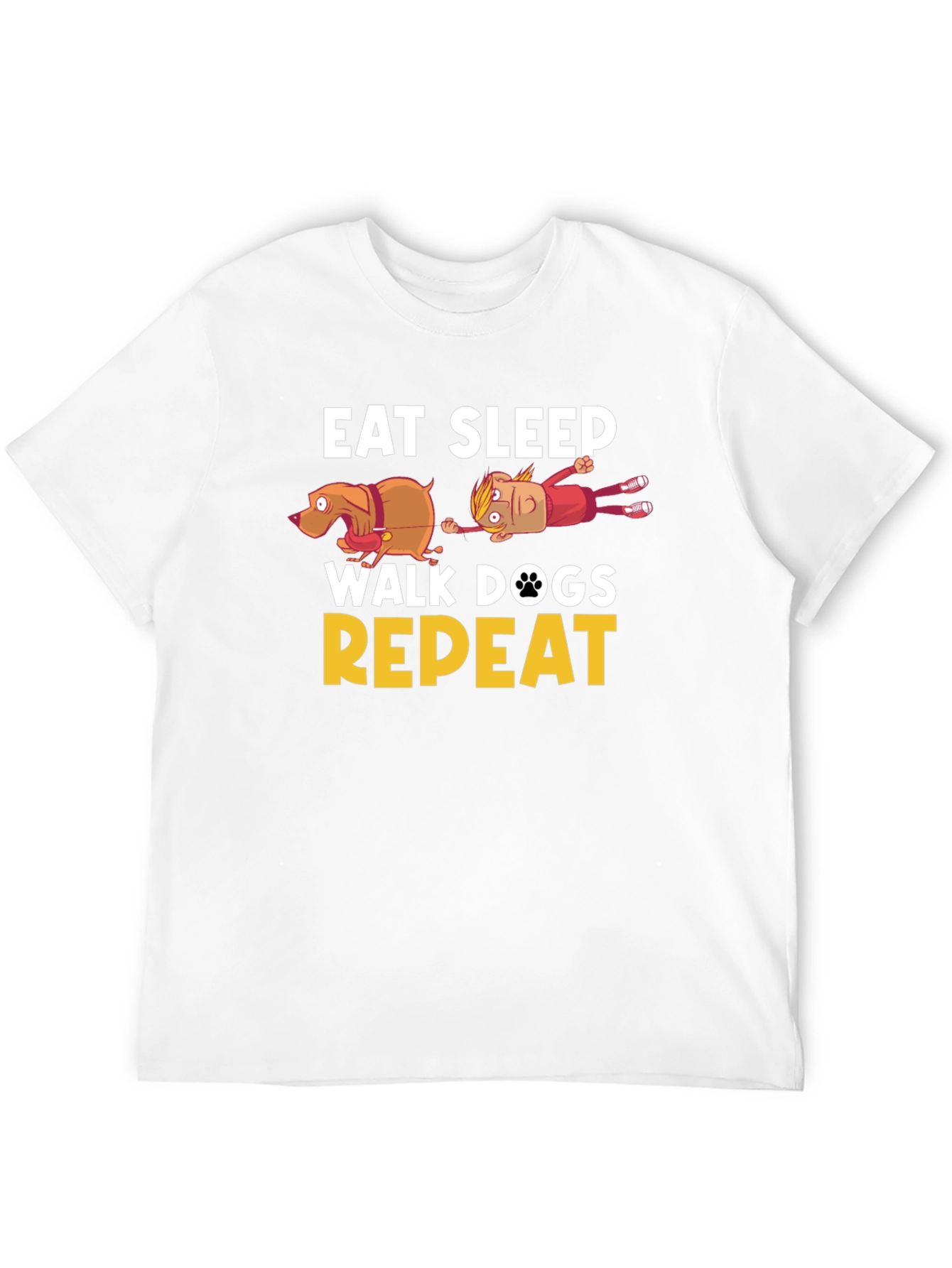 Eat Sleep Walk Dogs Repeat Funny T-Shirt