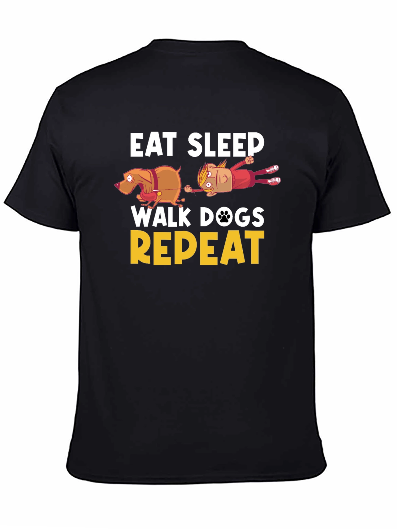 Eat Sleep Walk Dogs Repeat Funny T-Shirt
