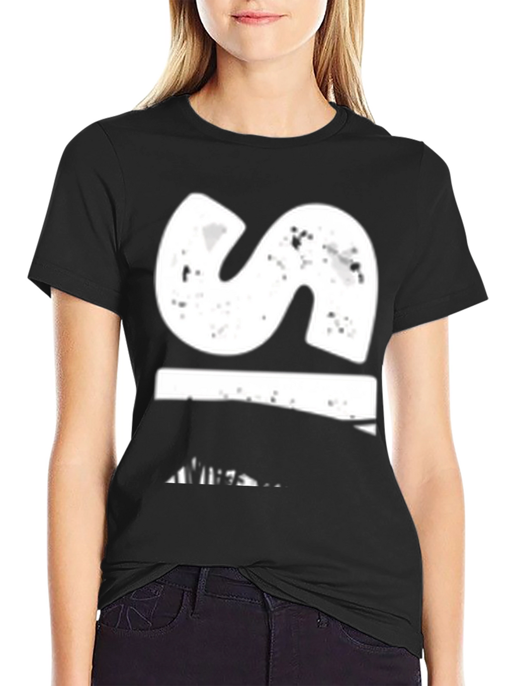 Modern S Graphic Black Tee