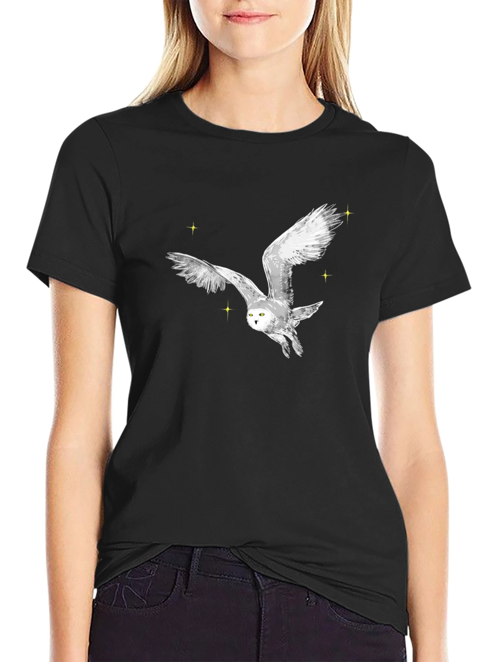 Owl Graphic Black T-Shirt - Stylish Mens Tee