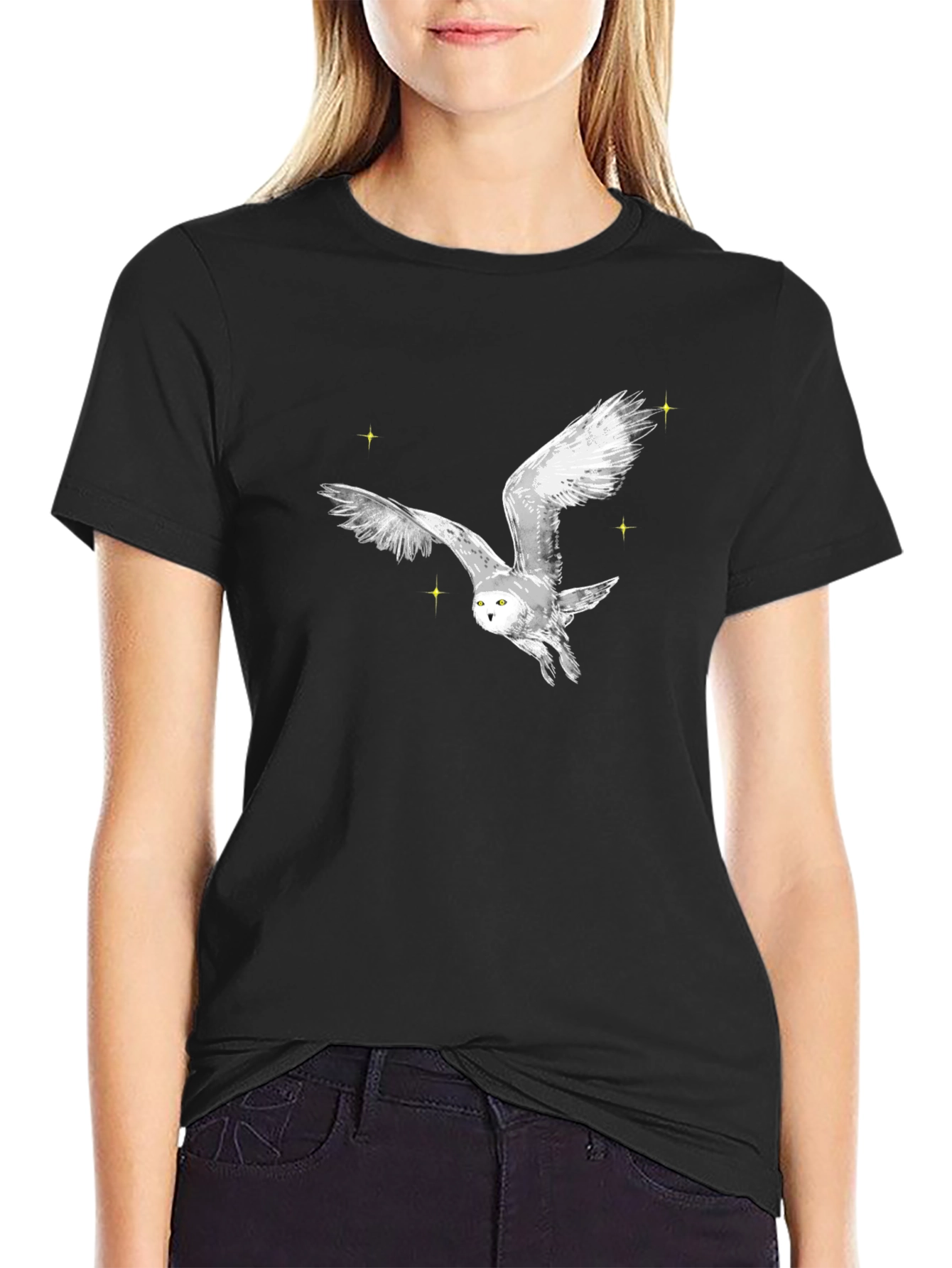 Owl Graphic Black T-Shirt - Stylish Mens Tee