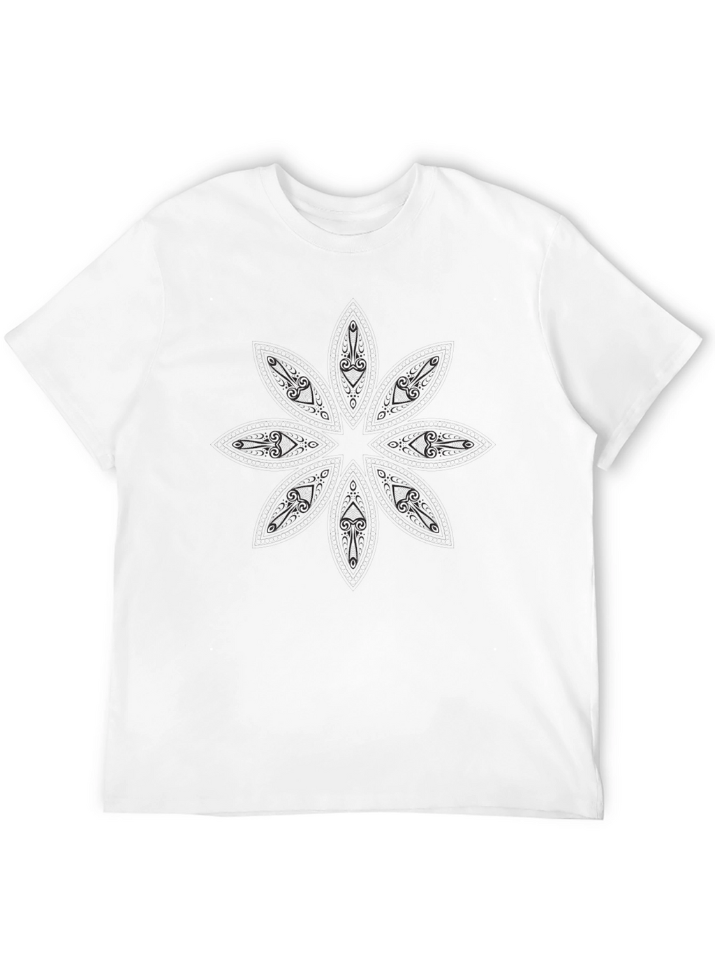 Modern Black T-Shirt with Abstract Geometric Design