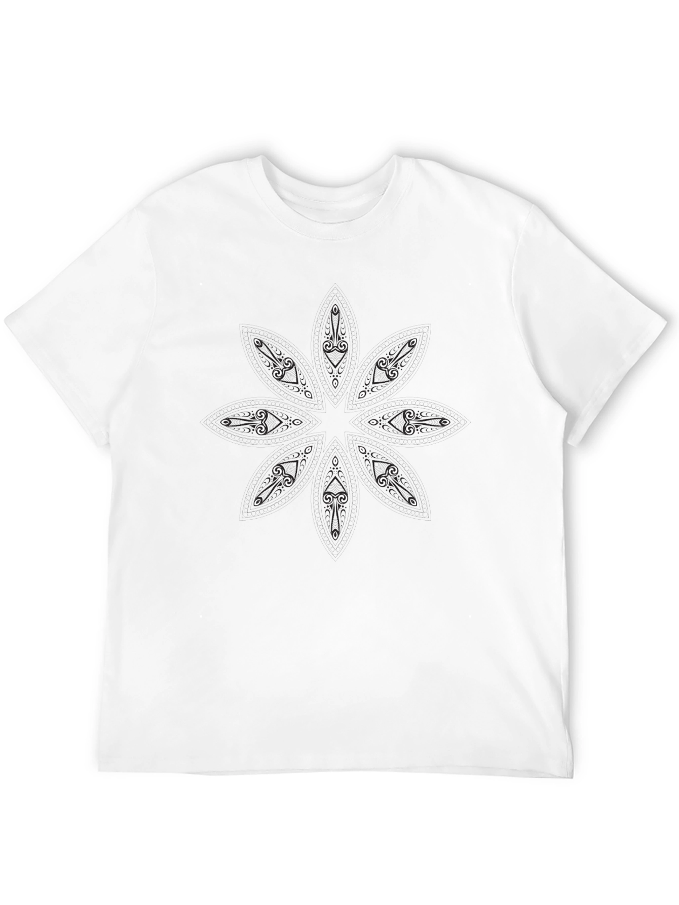 Modern Black T-Shirt with Abstract Geometric Design