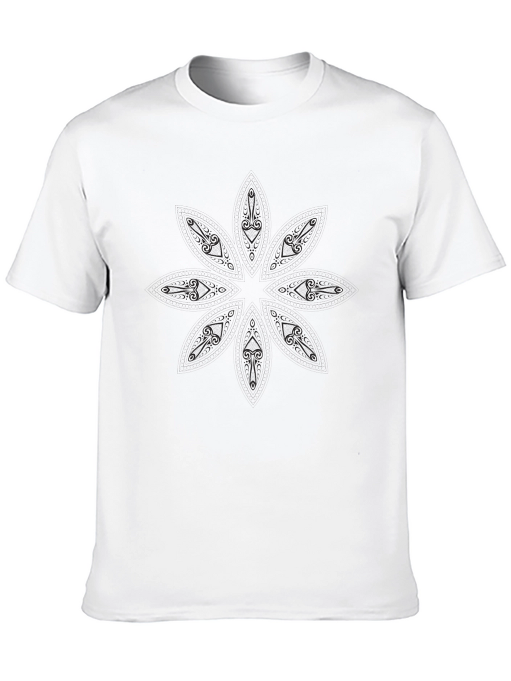 Modern Black T-Shirt with Abstract Geometric Design
