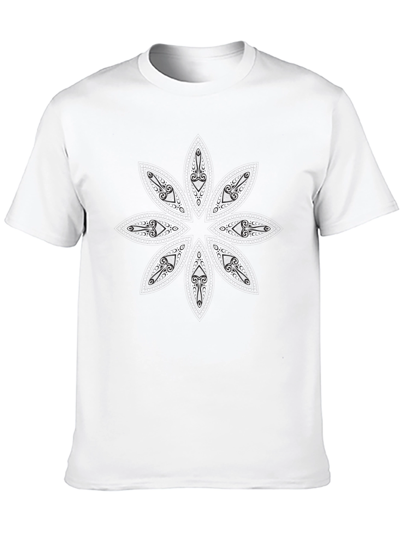 Modern Black T-Shirt with Abstract Geometric Design