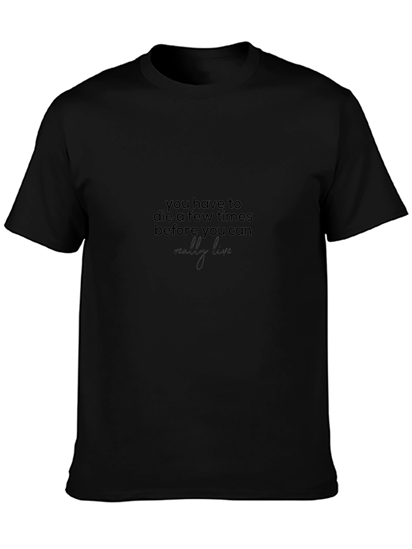 Black T-Shirt: Live Graphic Tee - Casual Comfort