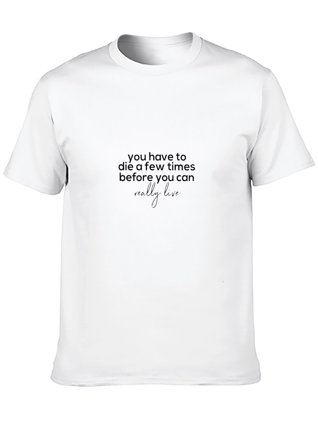 Black T-Shirt: Live Graphic Tee - Casual Comfort