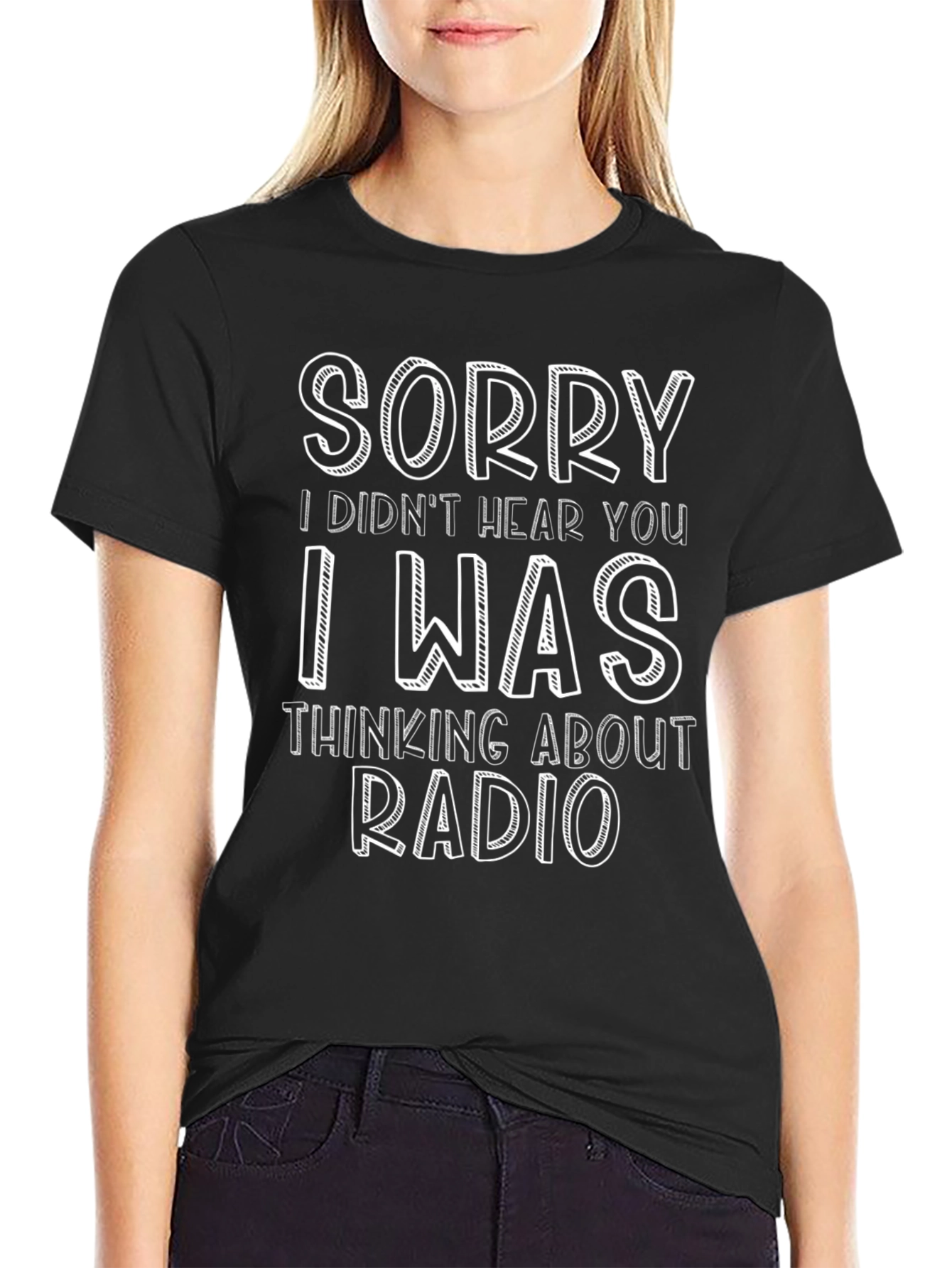 Radio Lovers Tee: Sorry Thinking About Radio Novelty Shirt