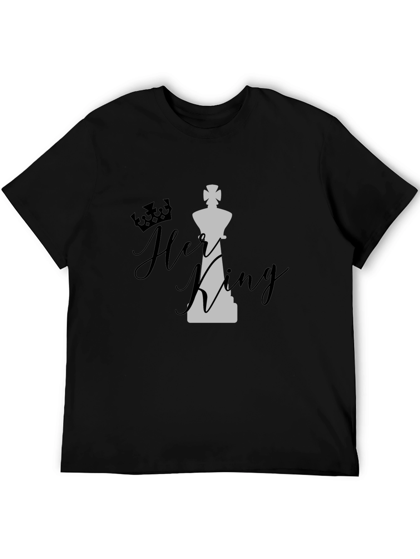 Her King Graphic T-Shirt - Black Cotton Blend Casual Tee