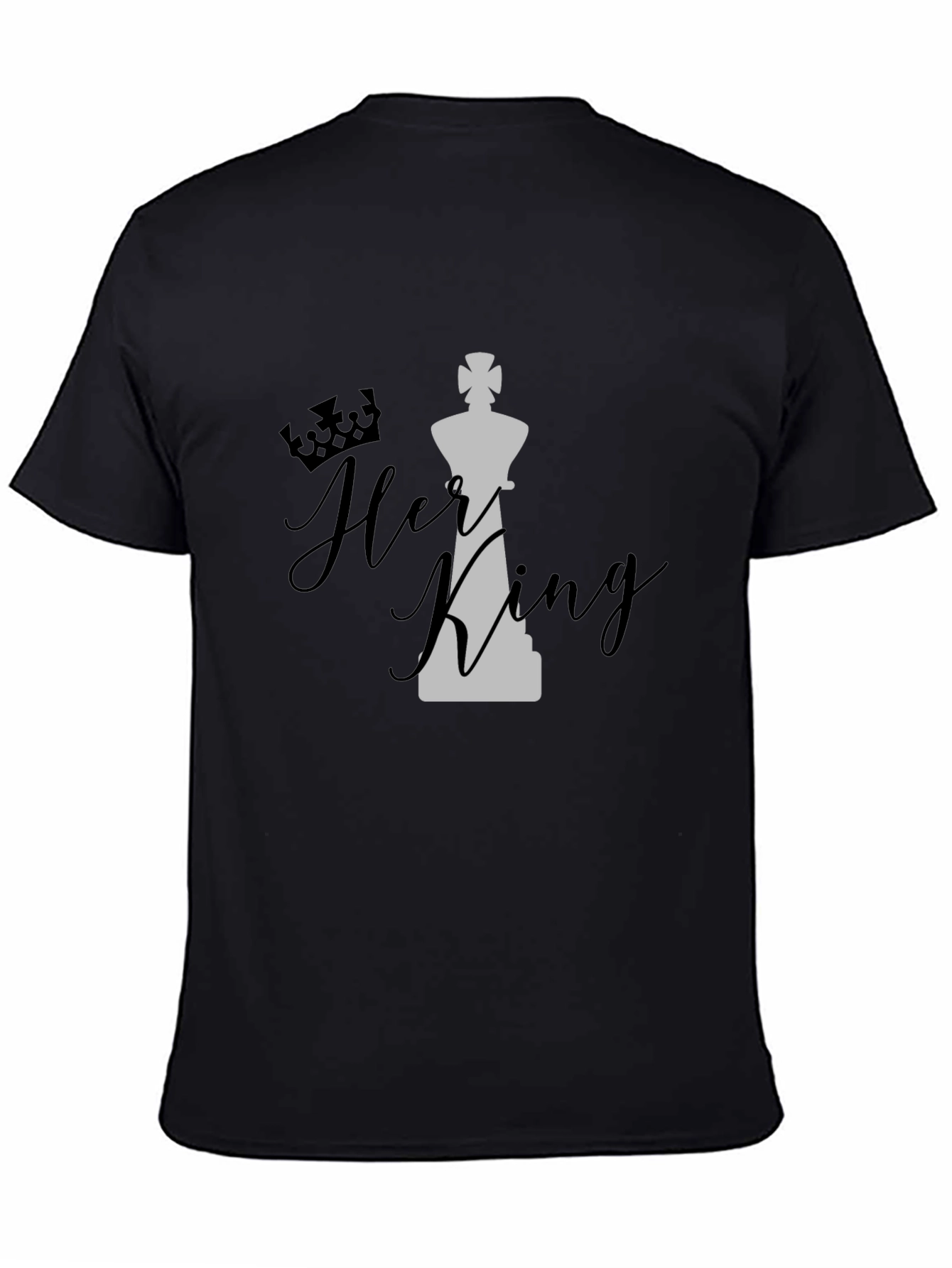 Her King Graphic T-Shirt - Black Cotton Blend Casual Tee